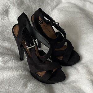 Michael Antonio Black Strappy Heels